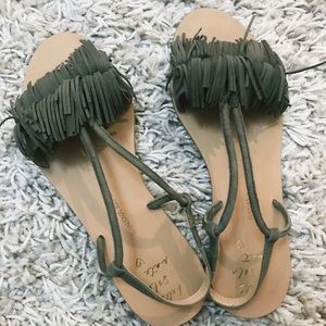 Banana Republic Fringe Slide Sandals